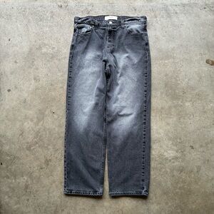 Hollister Men's Washed Black Relaxed Jeans